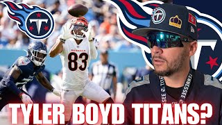 TENNESSEE TITANS SIGNING TYLER BOYD? Tyler Boyd in Titans OFFENSE with WRS D-Hop & Calvin Ridley.