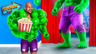 Fake Superheroes vs Real Superheroes! Easy Sneaking Into the Movies Challenge! Part 2