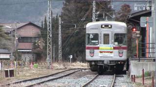 長野電鉄屋代線を行く特製ヘッドマーク付き3500系　信濃川田駅、松代駅　　HDV 634