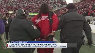 One person arrested after Ohio State-Michigan mid-field fight