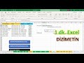 excel 1 dakika dİzİmetİn ile birleştirme