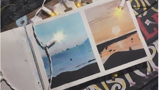 How to paint a watercolor sunset // Following makoccino tutorial //Maham Tariq