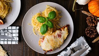 CHICKEN PARMESAN | with zesty tomato sauce |