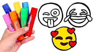 😍 EMOJIS 😂 Dibujamos y Coloreamos Emoticonos de colores 🌈