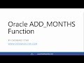 Oracle ADD_MONTHS Function