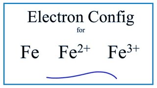 Electron Configuration for Fe, Fe2+, and Fe3+  (Iron and Iron Ions)