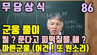 군웅풀이(군웅:남자군인)뭘 !어떻게 푼다는 것인지?  (마른군웅. 젖은군웅) 이건 또 뭔 ? 개소리인가 ?