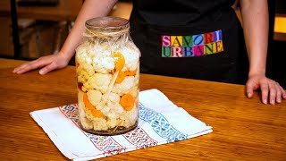 Pickled cauliflower in a jar, in brine - homemade pickles CC ENG SUB