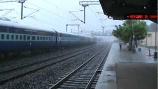 MGS Wappie heading Punjab Mail gets soaked under heavy downpour