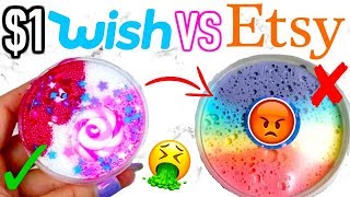 $1 WISH SLIME VS $1 ETSY SLIME! Which Is Worth It?!?