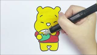 How to Draw a Cute Pooh with Honey – Easy Step-by-Step Tutorial! (Part 2)