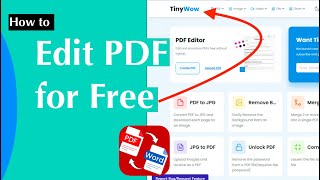 TinyWow : How to Edit PDF for Free - TinyWow PDF, Video, Image \u0026 Other Online Tools