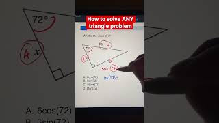 Missing Side of a Triangle Trigonometry Problem SOH CAH TOA (sin, cos, tan) #shorts #maths #math