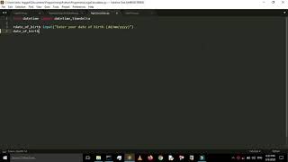 Python program for computing age calculation in days and with exact time