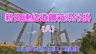 [ 縮時 ] 國道四號延伸豐潭工程進度-豐興路新田連絡道鋼箱梁吊掛作業(八)