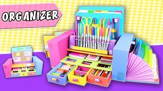 DESKTOP ORGANIZER from Cardboard - Back to school | aPasos Crafts DIY