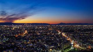 【タイムラプス】東山スカイタワーの夕景から夜景