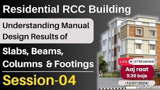 Manual Design Results of Slabs, Beams, Columns & Footings | Session-04 | Technical civil