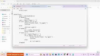 Rock Paper Scissor Game in Python CLI Mode with Source Code Download