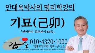 기묘(己卯)일주2 (신의한수 일주분석86쪽)-갑술명리학 010 4320 1000  안태옥박사의 명리강의, 육십갑자, 60갑자