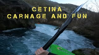 Winter Kayaking on Cetina River, Croatia | Surfing Waves, Oblačnik Portage \u0026 Z Drop Swims!