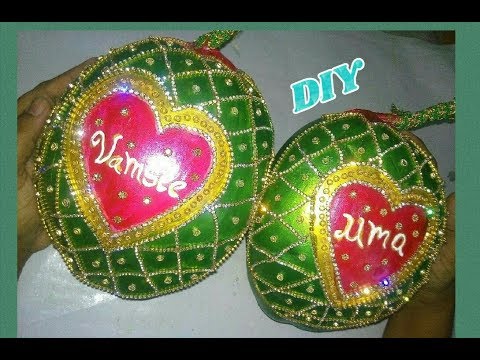 DIY Coconut / kobbaribondam decoration for wedding | Making with stone chain DIY Coconut / kobbaribondam decoration for wedding | Making with stone chain