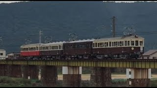 土器川橋梁を渡る琴電レトロ電車500号23号さよなら運転