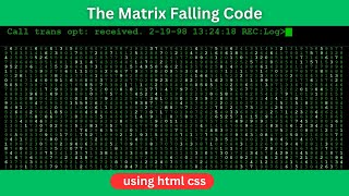 Matrix Falling Rain Code Hacking Animation Effect Using Pure HTML CSS JS 2024 | codelabweb