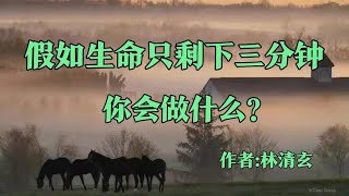 名家散文，《假如生命只剩下三分钟，你会做什么？》作者，林清玄