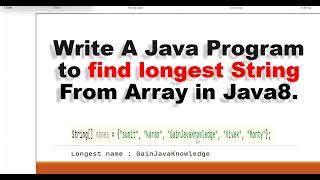 How to Find the Longest String in an Array using Java 8