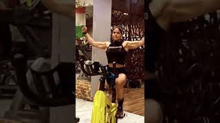 hot fitness model workout cycling in the gym🏋🚴💪