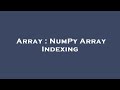 Array : NumPy Array Indexing