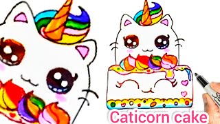 How to Draw a Caticorn Cake Easy