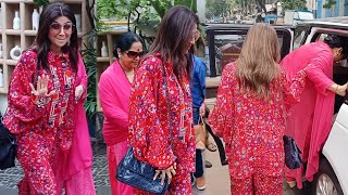 Shilpa Shetty With Her Mother Sunanda and Husband Raj Kundra Snapped Post Lunch