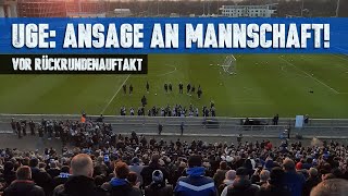 Ultras Gelsenkirchen: Motivationsrede an Schalker Mannschaft (28.01.2023)