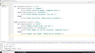 Python Practice: Rock, Paper, Scissors (pt 1)