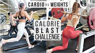 1 HOUR CALORIE BLAST CHALLENGE | CARDIO VS WEIGHTS