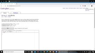String 2 (wordEnds) Java Tutorial || Codingbat.com