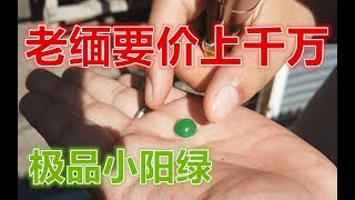 缅甸翡翠市场遇见极品小阳绿，老缅要价到上千万，最后百万就给拿下了！