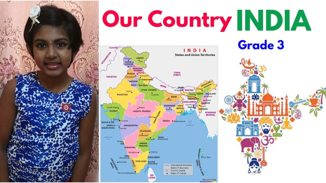 Grade 3 Social Studies| Our Country India In English | Mishika Karthick ...