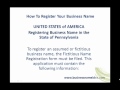 Registering Business Name in the State of Pennsylvania