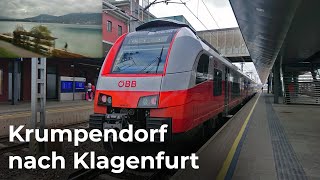 Vollständige Zugfahrt von Krumpendorf HBF nach Klagenfurt HBF in Österreich