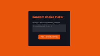 Random Choice Picker HTML _ CSS _ JavaScript