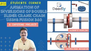 05: Animation of Applications of Inversions of Double-Slider Crank Chain using FUSION 360 | KOM |