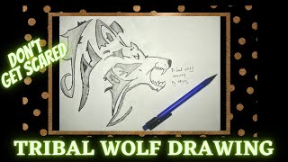 How to Draw Tribal Wolf Head | Wolf Tattoo | Step by Step Drawing| Tutorial for Beginners|