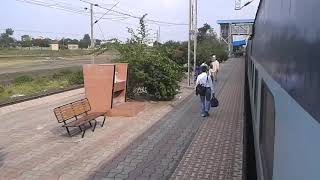 Indian Railways. Dakshin Express slowly accelerates as it departs Multai Station.