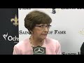 former louisiana gov. kathleen blanco accepts award at saints hall of fame