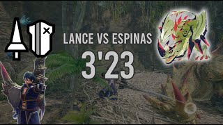 MH Rise Sunbreak - Espinas Speedrun Lance Solo 3'23 - エスピナス ランス ソロ TA 3分23秒