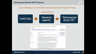 Rural Transportation Improvement Program Brownwood District - FY 2021-2024