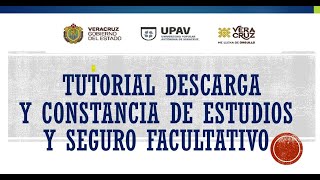 tutorial de como generar tu constancia de estudios , seguro facultativo